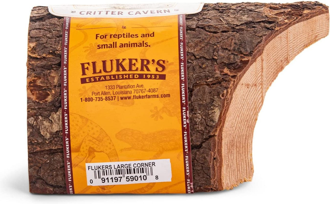 Flukers Critter Cavern Corner Half-Log for Reptiles and Small Animals