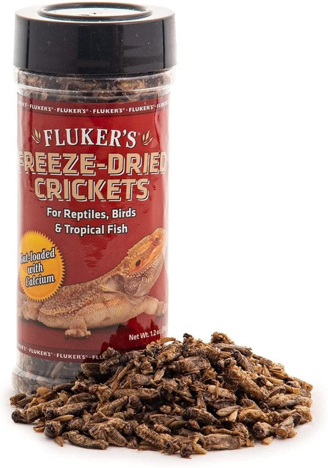 Flukers Freeze-Dried Crickets Gut Loaded with Calcium for Reptiles, Birds and Tropical Fish