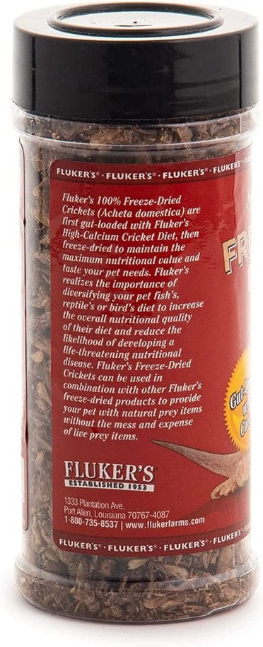 Flukers Freeze-Dried Crickets Gut Loaded with Calcium for Reptiles, Birds and Tropical Fish