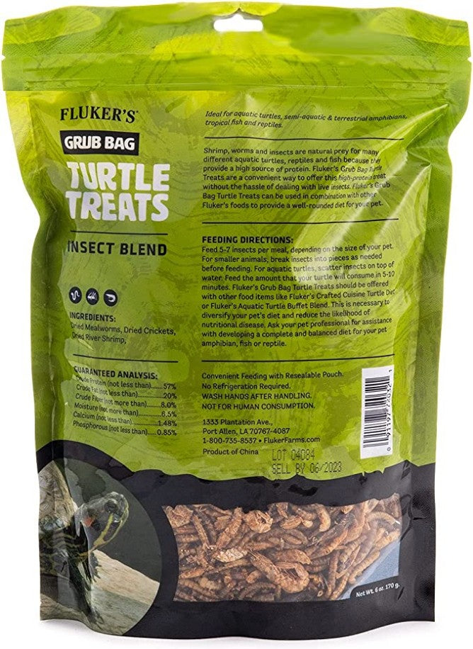 Flukers Grub Bag Turtle Treat Insect Blend