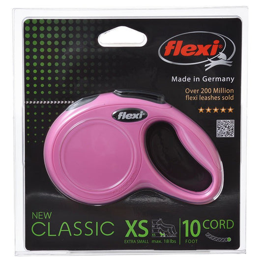 Flexi New Classic Retractable Cord Leash Pink