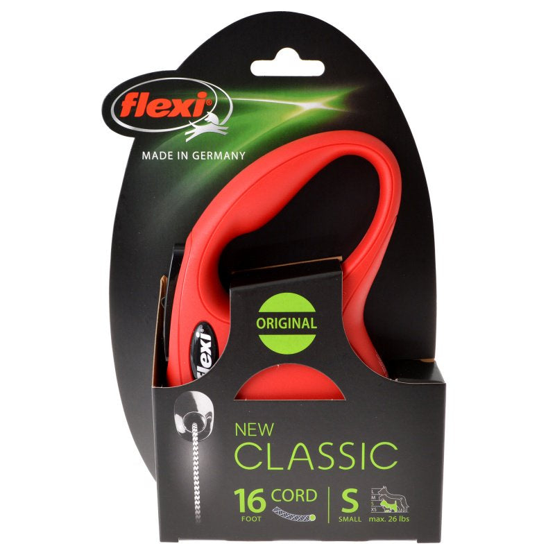 Flexi New Classic Retractable Cord Leash Red