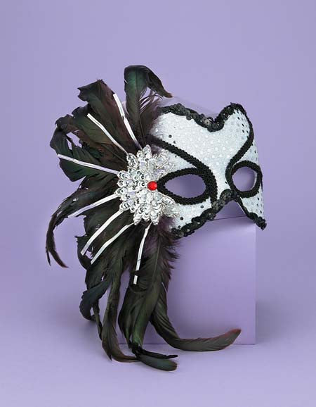 VENETIAN COUPLE MASK WT/BK