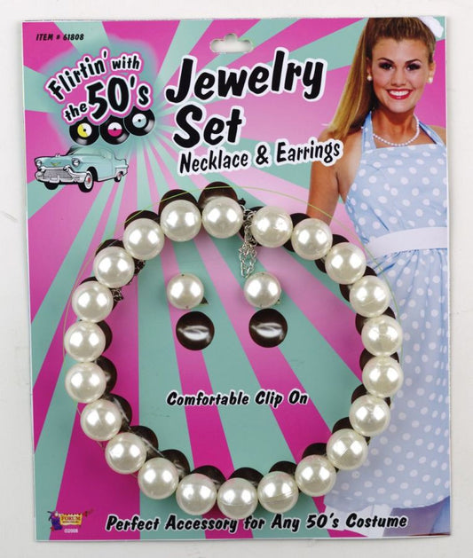 PEARL NECKLACE AND EARRINGS