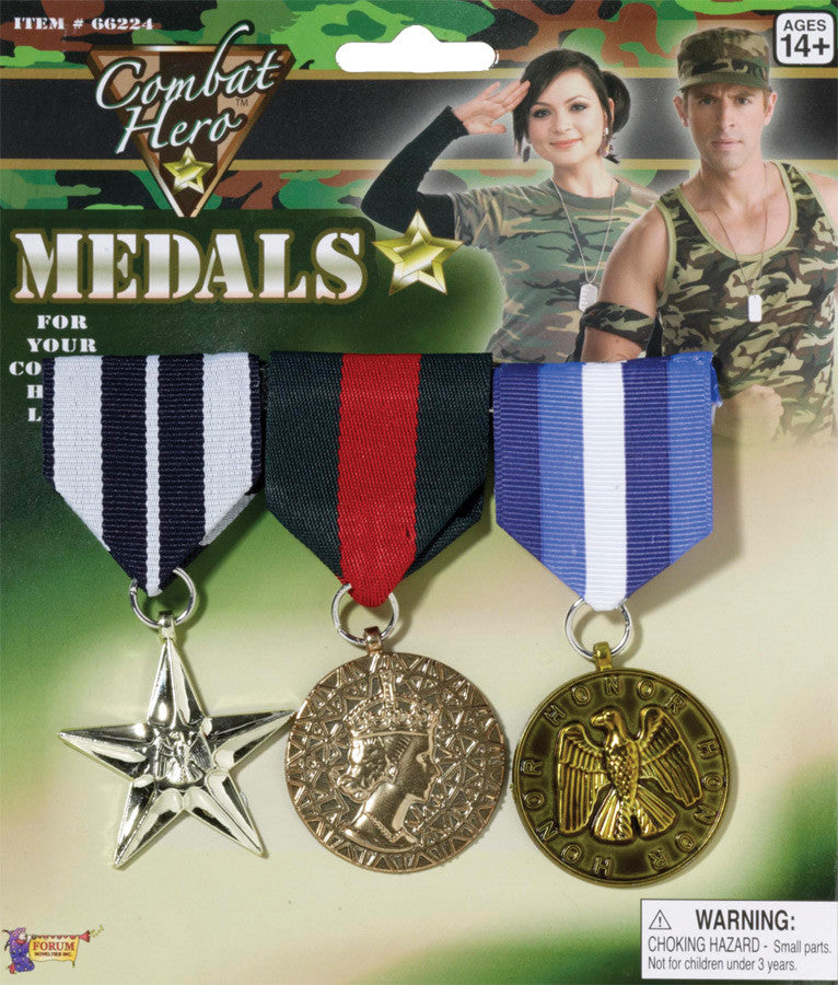 COMBAT HERO MEDALS  3 SET