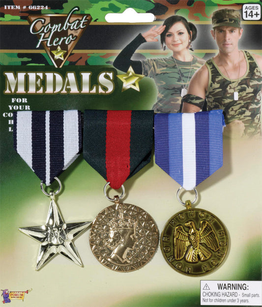 COMBAT HERO MEDALS  3 SET