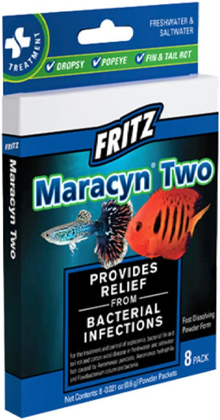 Fritz Aquatics Maracyn Two Bacterial Treatment Powder for Freshwater and Saltwater Aquariums