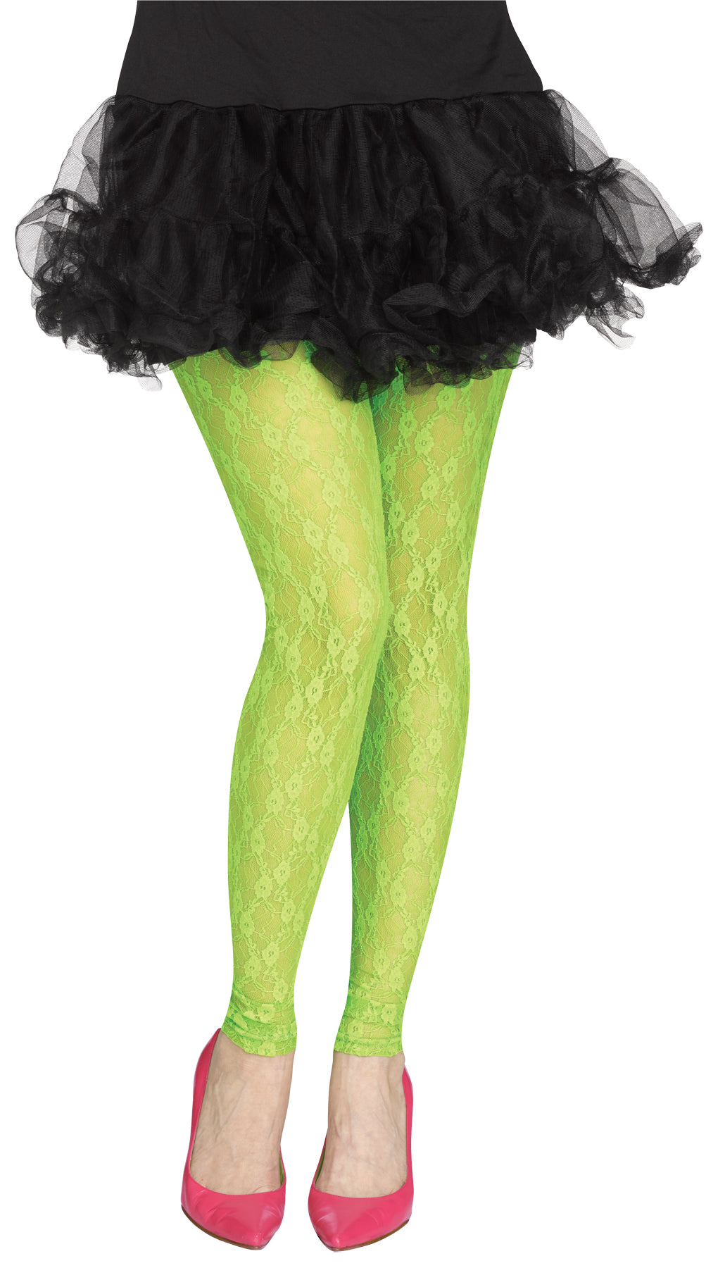 Tights Footless Green Lace 80S