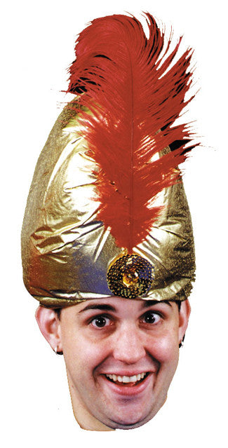 TURBAN DLX GOLD W PLUME