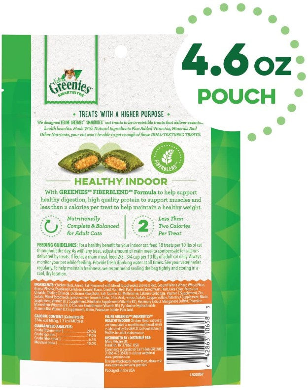 Greenies SmartBites Healthy Indoor Cat Treats Chicken Flavor