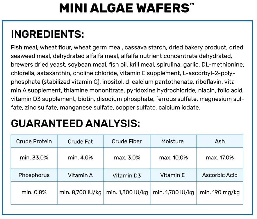 Hikari Mini Algae Wafers Sinking Herbivore Food