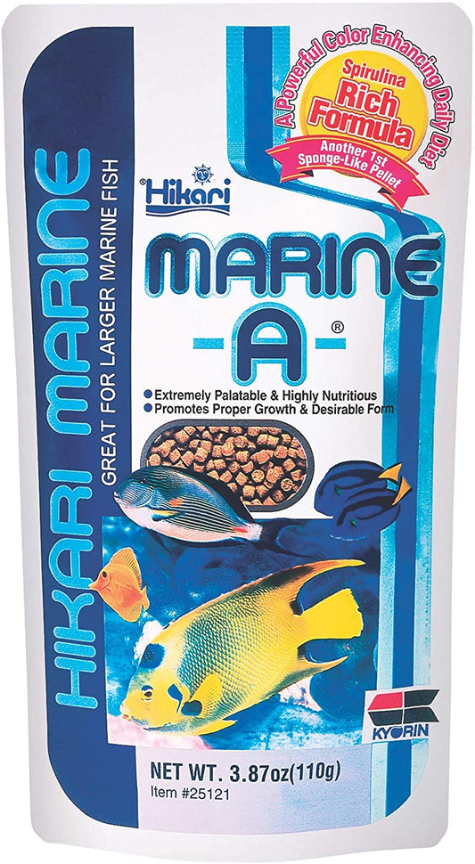 Hikari Marine A Fish Food Spirulina Rich Formula Color Enhancing Daily Diet for Larger Marine Fish