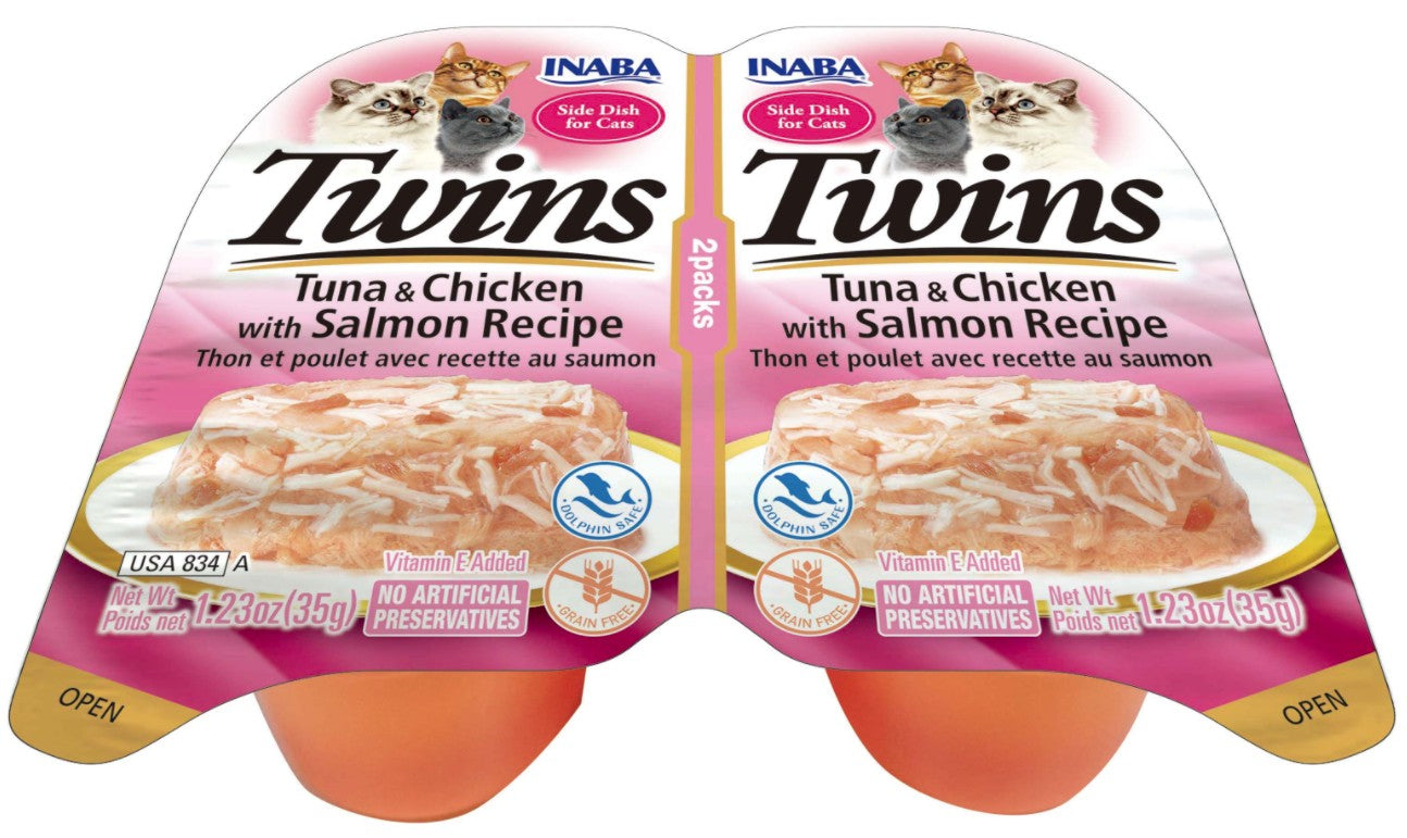 Inaba Twins Tuna and Chicken with Salmon Recipe Side Dish for Cats