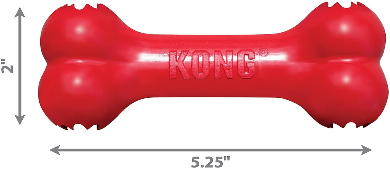 KONG Goodie Bone Durable Rubber Dog Chew Toy Red