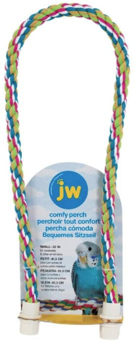 JW Pet Flexible Multi-Color Comfy Rope Perch 32" Long for Birds