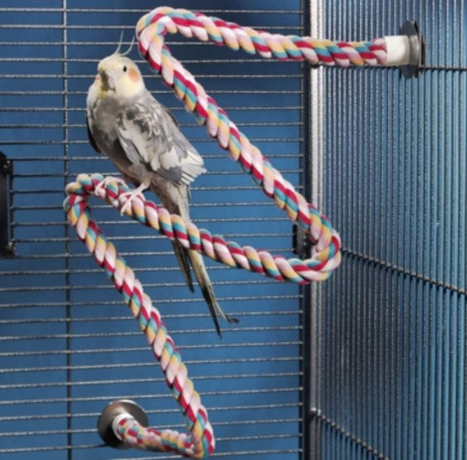 JW Pet Flexible Multi-Color Comfy Rope Perch 32" Long for Birds