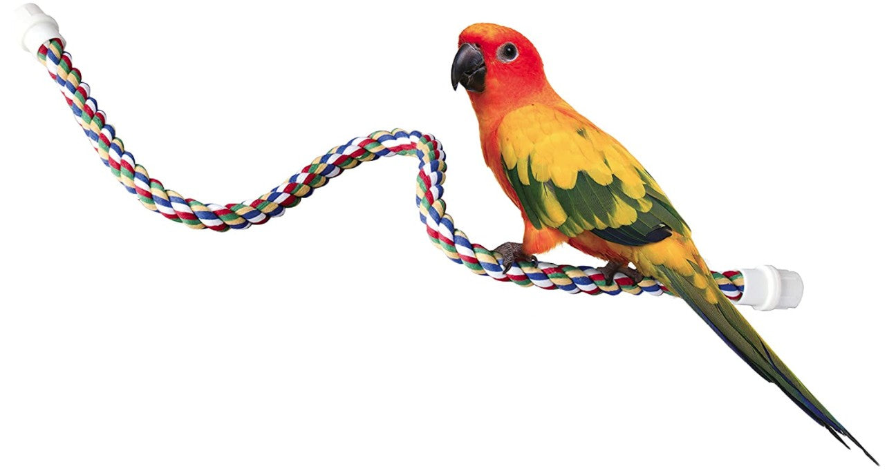 JW Pet Flexible Multi-Color Comfy Rope Perch 32" Long for Birds