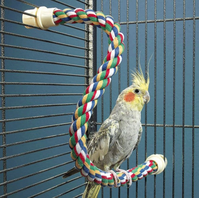 JW Pet Flexible Multi-Color Comfy Rope Perch 28" Long for Birds