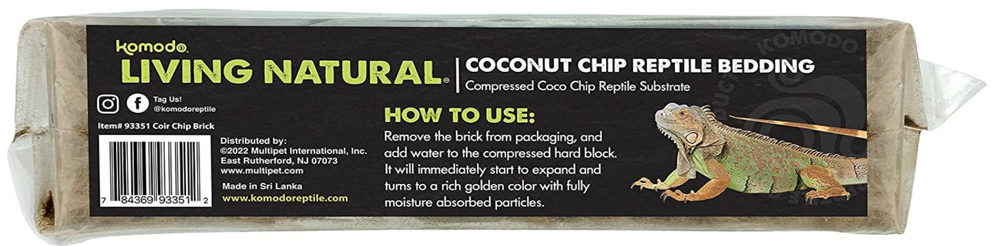 Komodo Living Natural Coconut Chip Reptile Bedding Brick