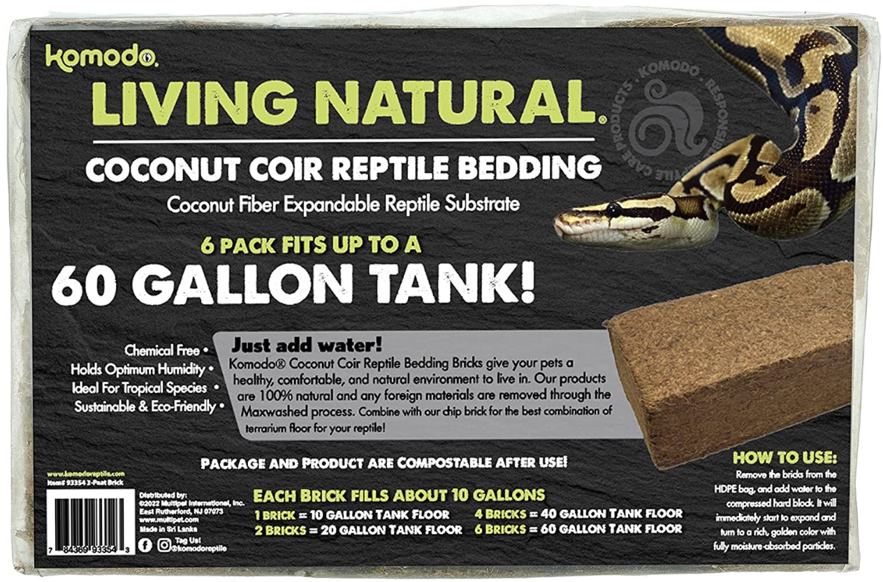 Komodo Living Natural Coconut Coir Reptile Bedding Brick