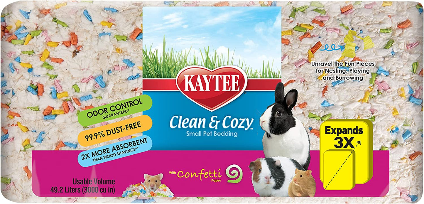 Kaytee Clean and Cozy with Confetti Paper Small Pet Bedding with Odor Control