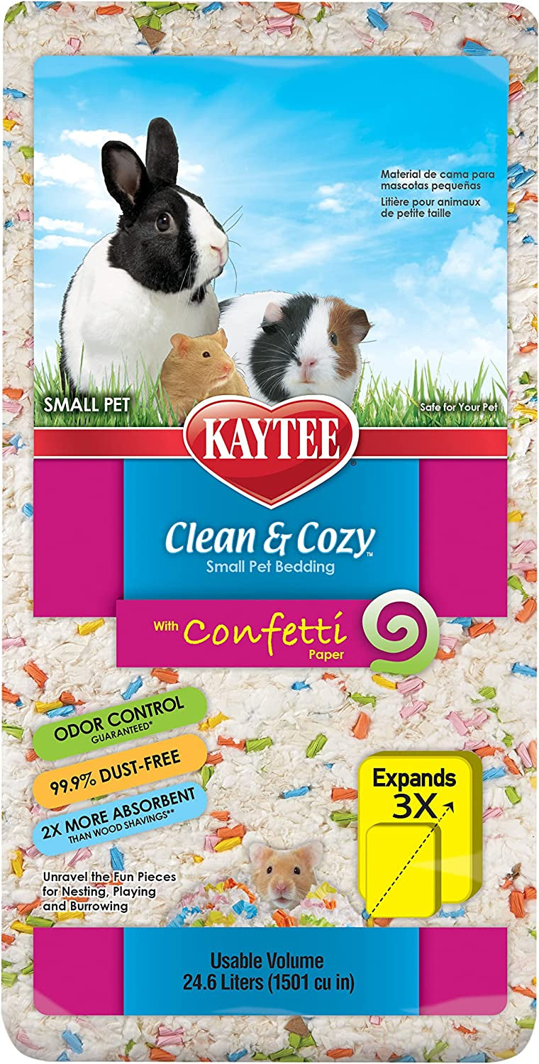 Kaytee Clean and Cozy with Confetti Paper Small Pet Bedding with Odor Control