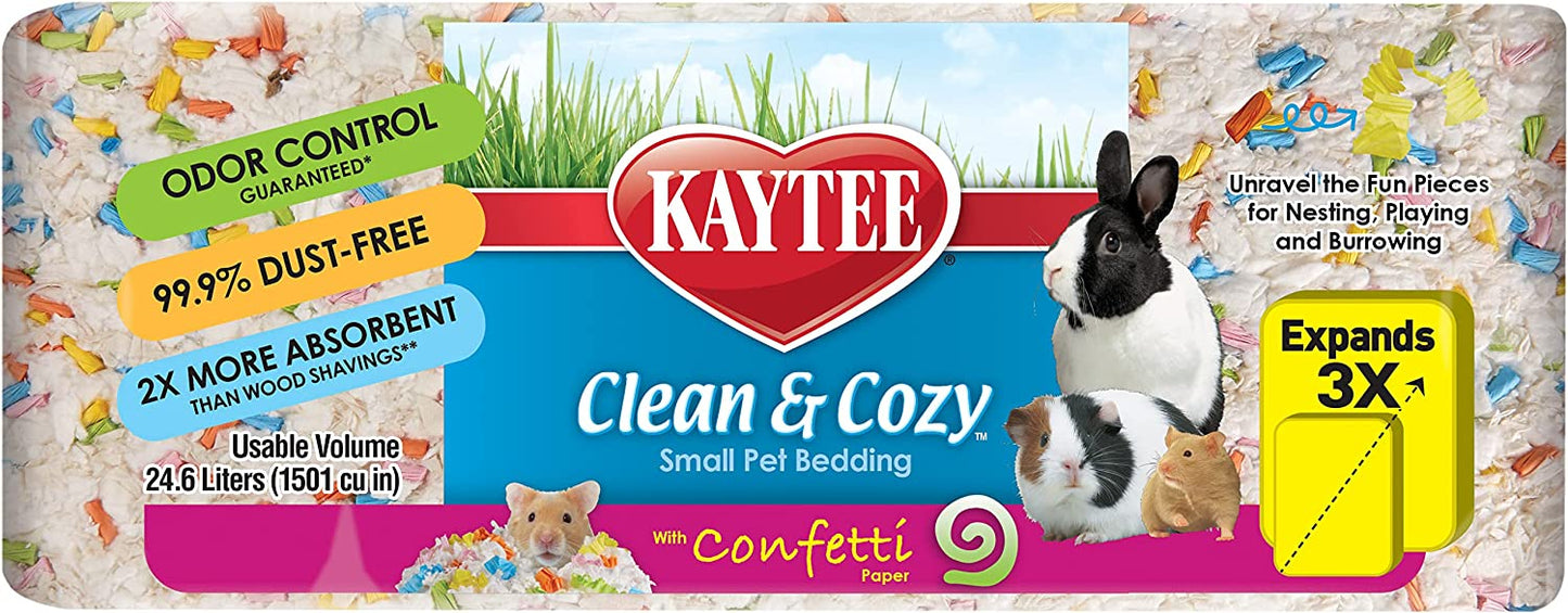 Kaytee Clean and Cozy with Confetti Paper Small Pet Bedding with Odor Control