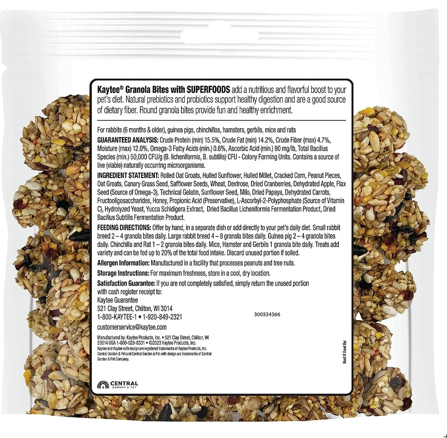 Kaytee Granola Bites with Super Foods Cranberry, Apple and Flax