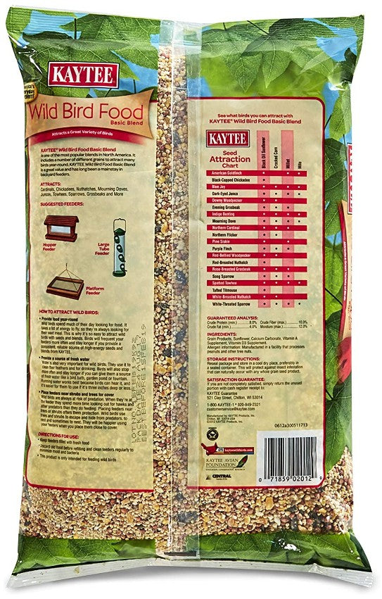 Kaytee Wild Bird Food Basic Blend with Grains and Black Oil Sunflower Seed