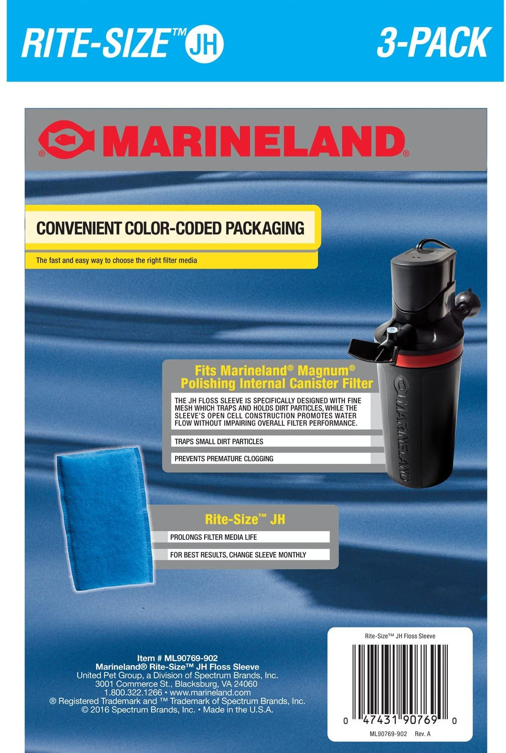 Marineland Magnum Polishing Internal Filter Floss Sleeve Rite-Size JH