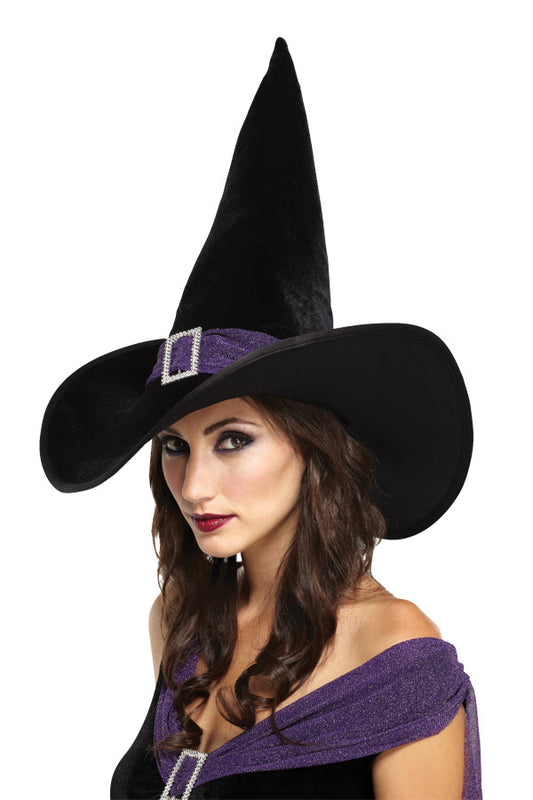 ELEGANT WITCH HAT BLACK PURPLE