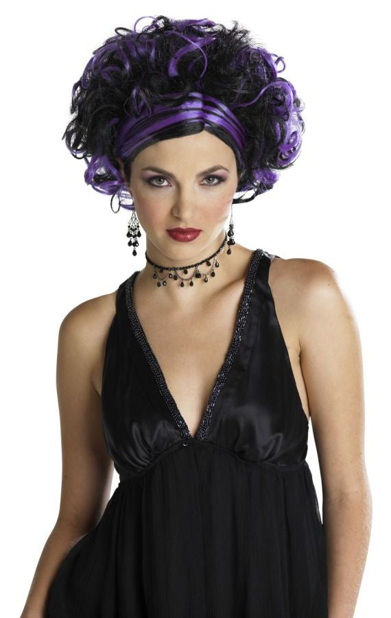 WICKED WIDOW WIG BK/PURPLE