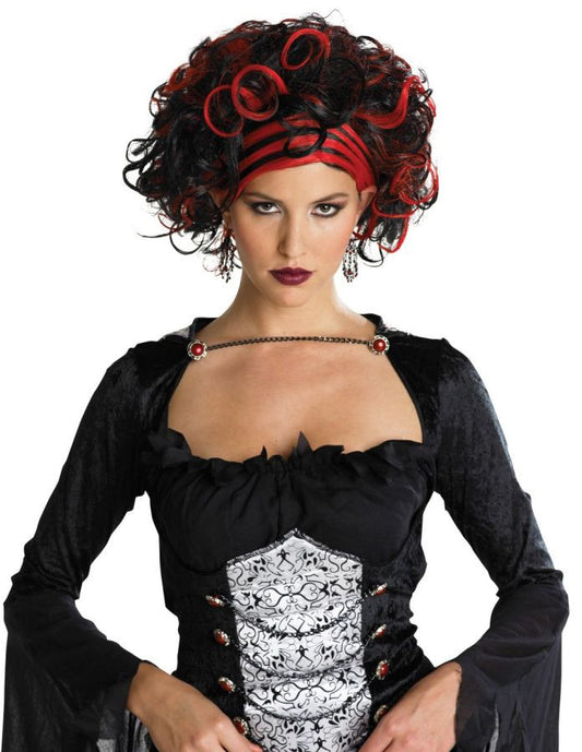 WICKED WIDOW WIG BLACK/RED