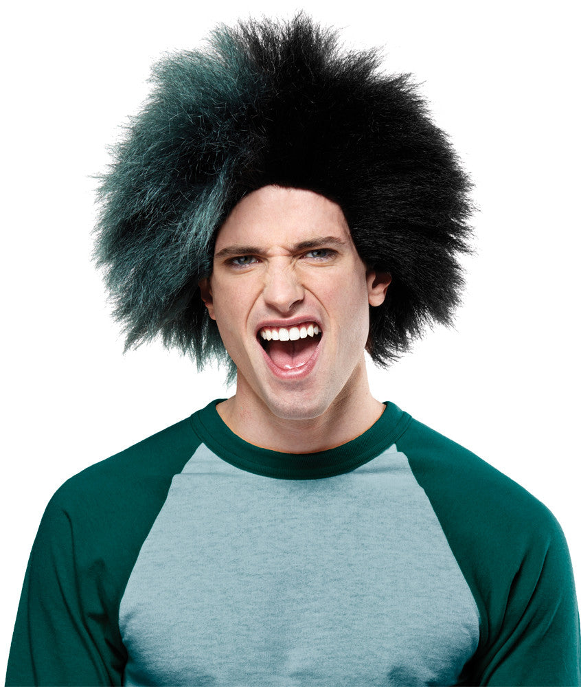 SPORTS FUN WIG GREEN BLACK