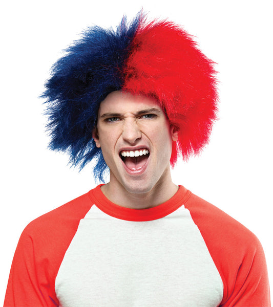 SPORTS FUN WIG BLUE RED