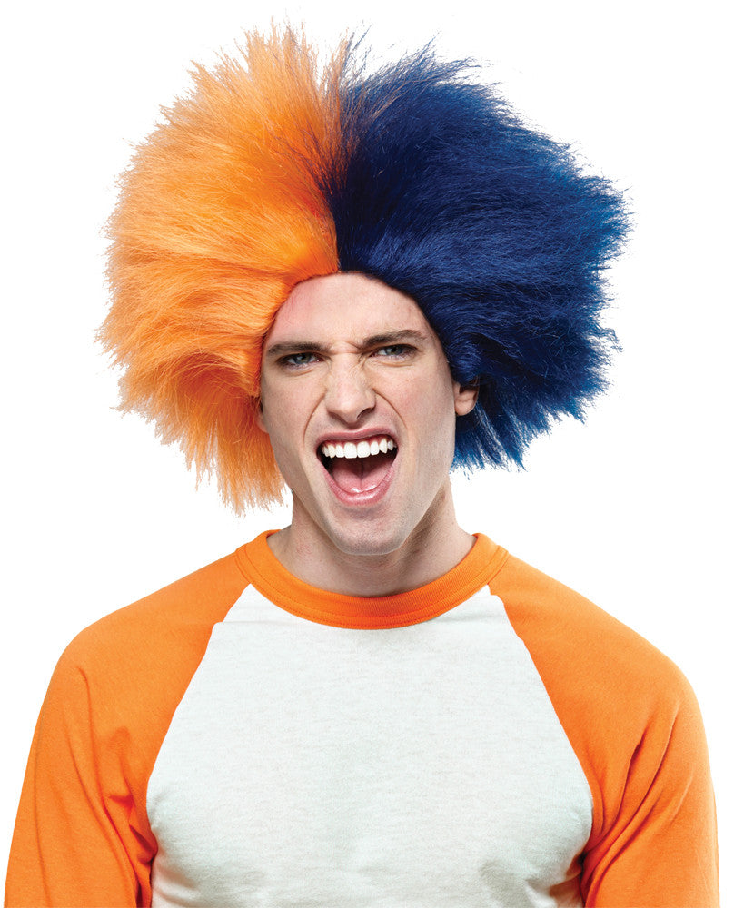 SPORTS FUN WIG NAVY BLUE ORANG