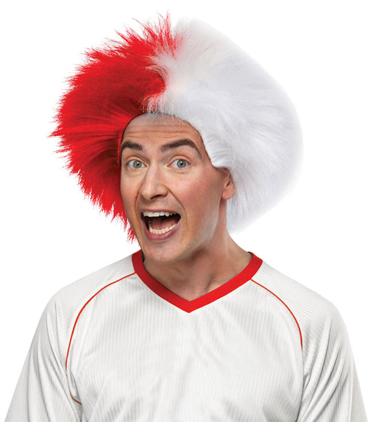 SPORTS FUN WIG RED WHITE