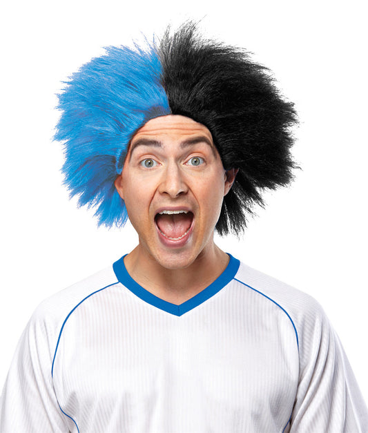 SPORTS FUN WIG BLUE BLACK