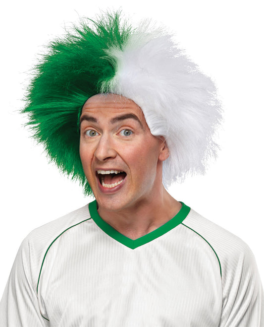 SPORTS FUN WIG GREEN WHITE