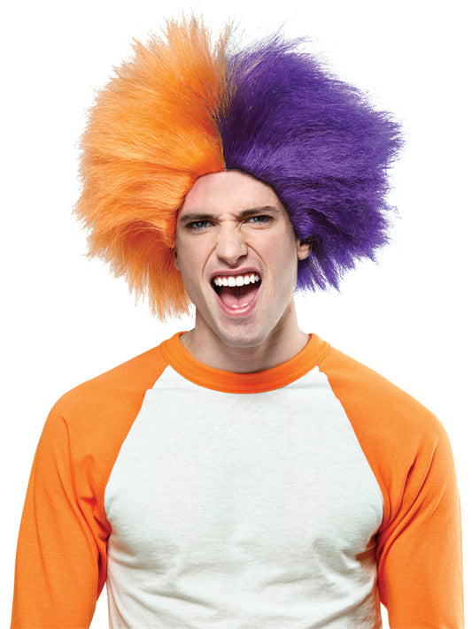 SPORTS FUN WIG ORANGE PURPLE