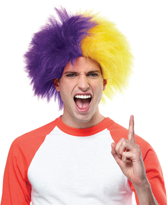 SPORTS FUN WIG PURPLE GOLD