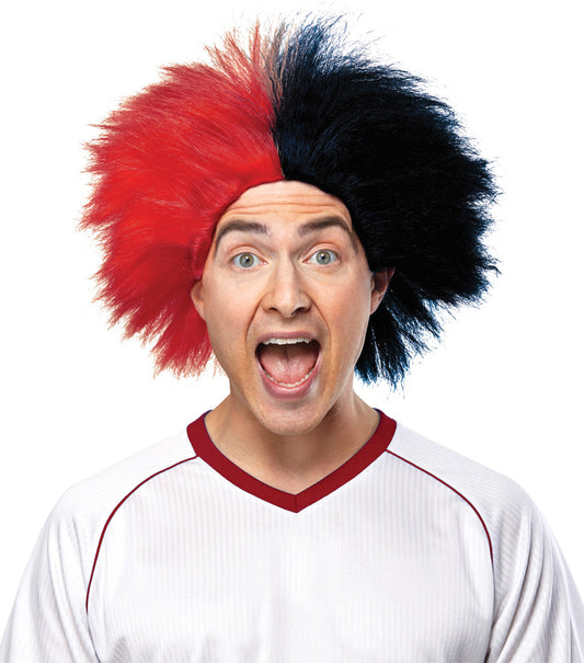 SPORTS FUN WIG RED BLACK