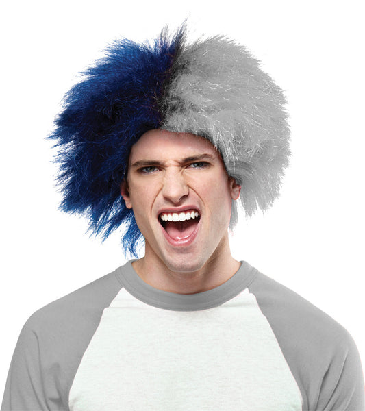 SPORTS FUN WIG BLUE SILVER