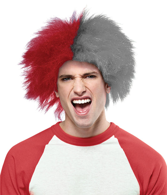 SPORTS FUN WIG RED GREY