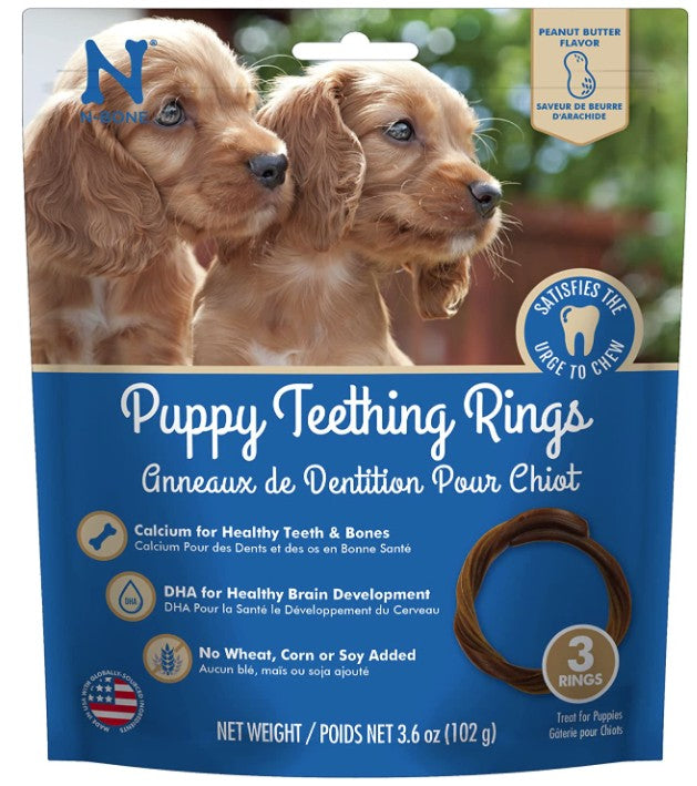 N-Bone Puppy Teething Rings Peanut Butter Flavor