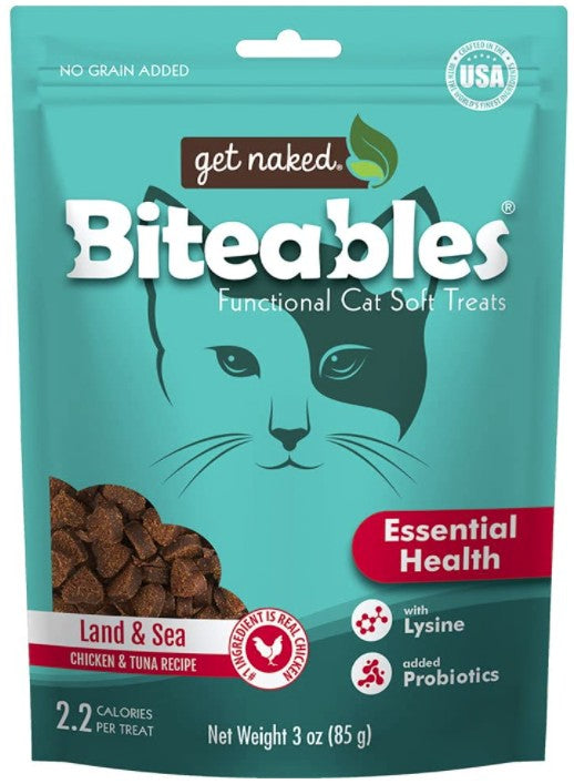 Get Naked Essential Health Biteables Soft Cat Treats Land and Sea Flavor