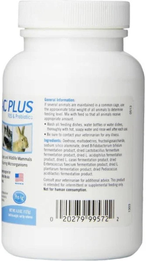 PetAg Bene-Bac Plus Powder Fos Prebiotic and Probiotic for Dogs, Cats, Exotic and Wildlife Mammals