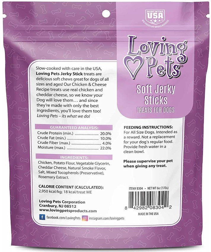 Loving Pets Soft Jerky Sticks Cheese Flavor