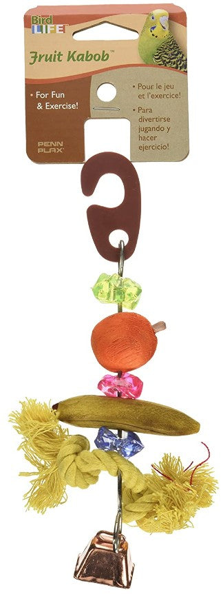 Penn Plax Bird Life Fruit-Kabob Wood Treat Toy for Parakeets