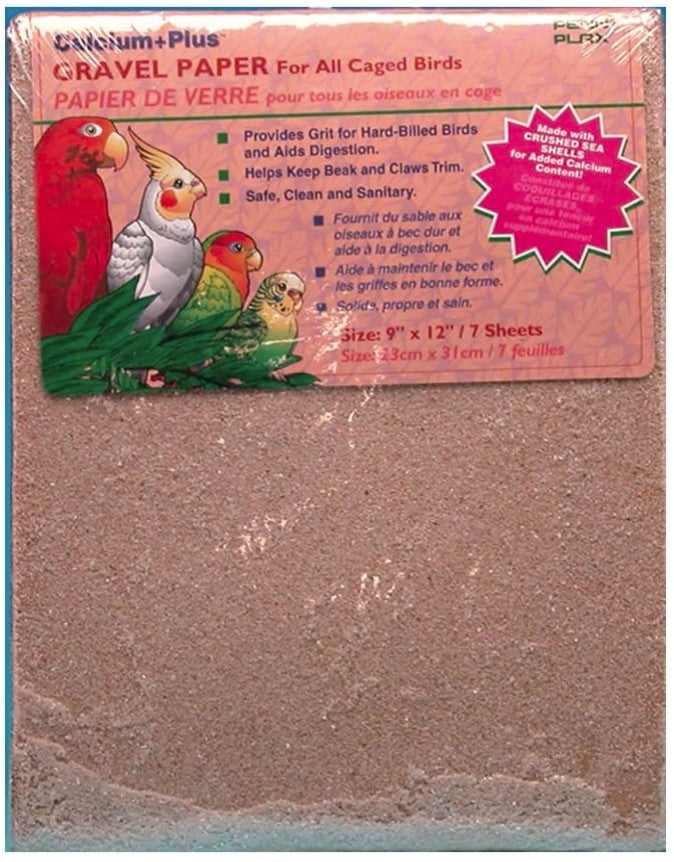 Penn Plax Calcium Plus Gravel Paper for Caged Birds